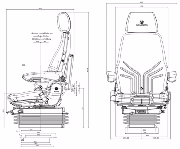 Siege tracteur Actimo XL 24V - Grammer