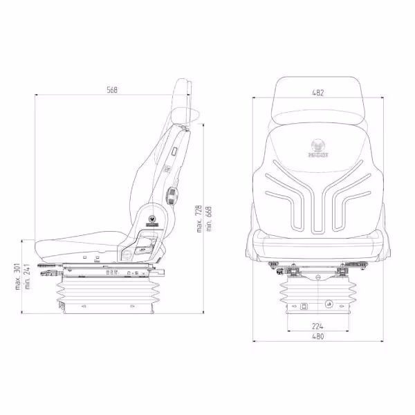 Siège tracteur Compacto Comfort W Grammer MSG93/721
