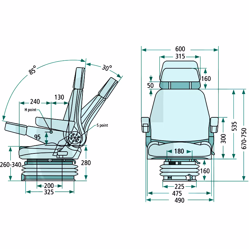 Siege tracteur complet tissu - Universel