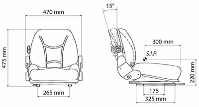 Siege tracteur elevateur pvc - Universel