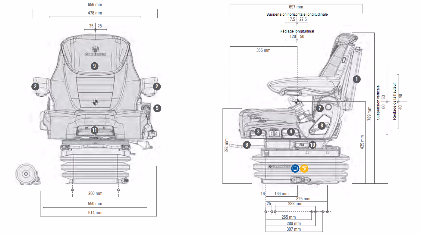 Siege tracteur Maximo Evolution Active Grammer MSG95EAC/741