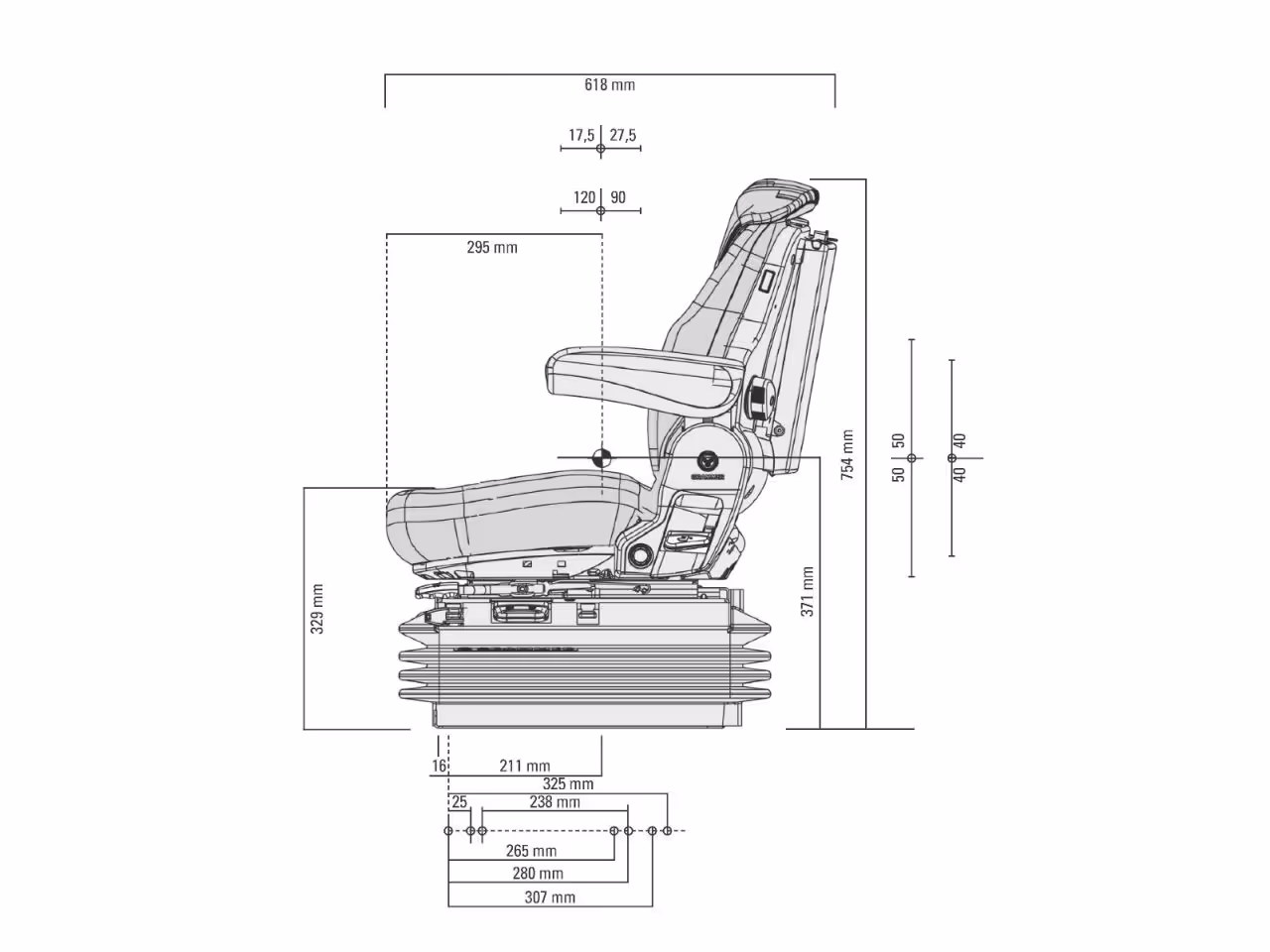 Siege tracteur Maximo L Grammer MSG95G/721