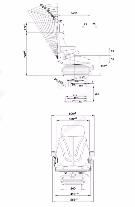 Siege pneumatique 12v 