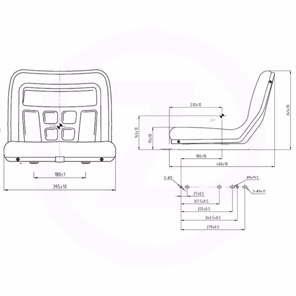 Siege tracteur pvc - Universel