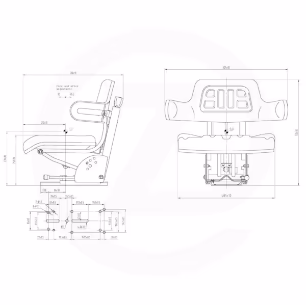 Siege tracteur suspension mecanique pvc - Universel