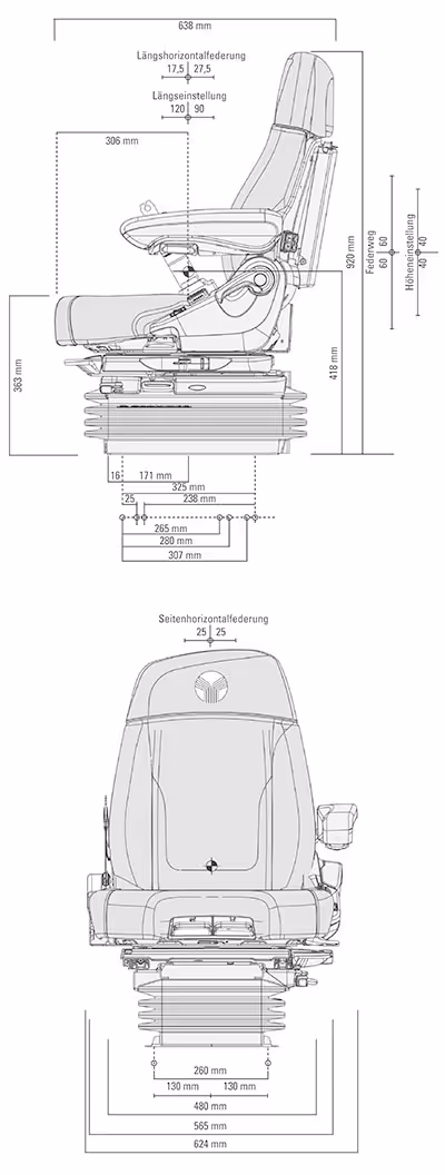 Siège tracteur Maximo Dynamic Plus Grammer MSG95AL/741