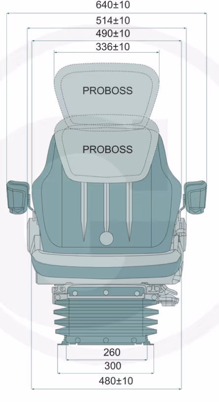 Siège tracteur Proboss AS2480 suspension pneumatique basse fréquence