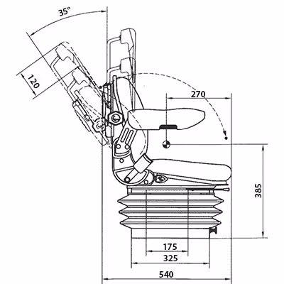 Siege tracteur PVC Suspension mécanique avec accoudoirs et appuie tête
