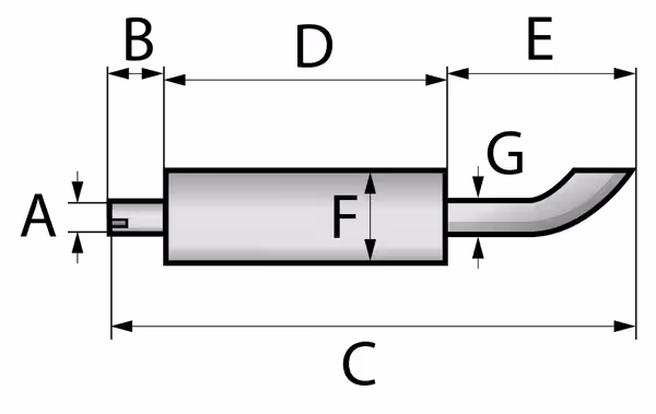 Silencieux d'échappement Ø51 mm L1060 mm
