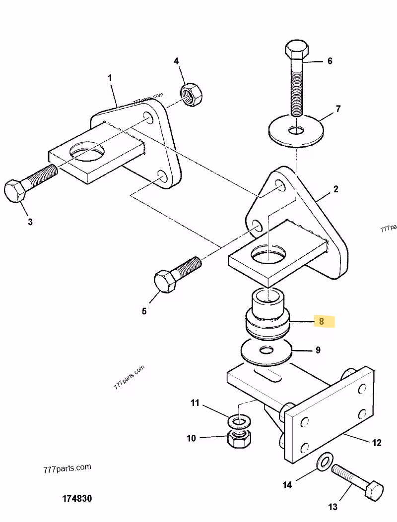 SILENTBLOC MOTEUR/BOITE JCB REF 123/03138