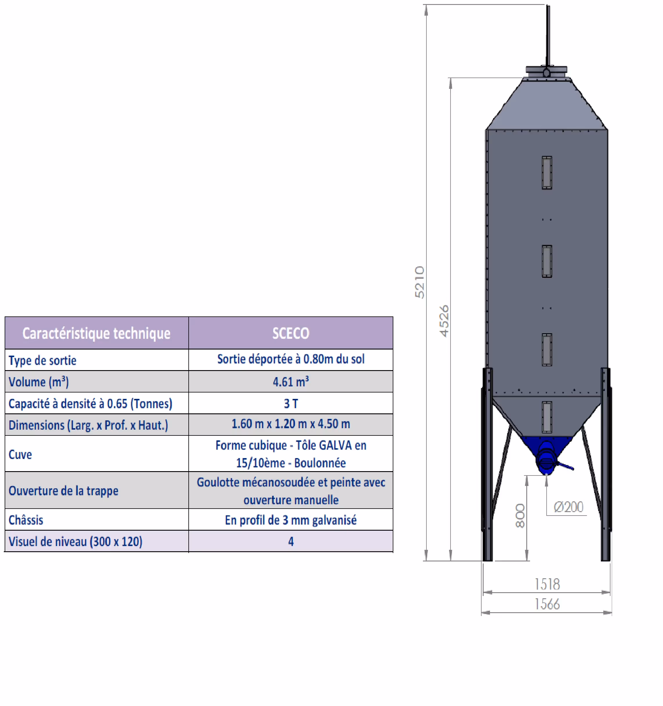 Silo cubique ecopack 4.5m3