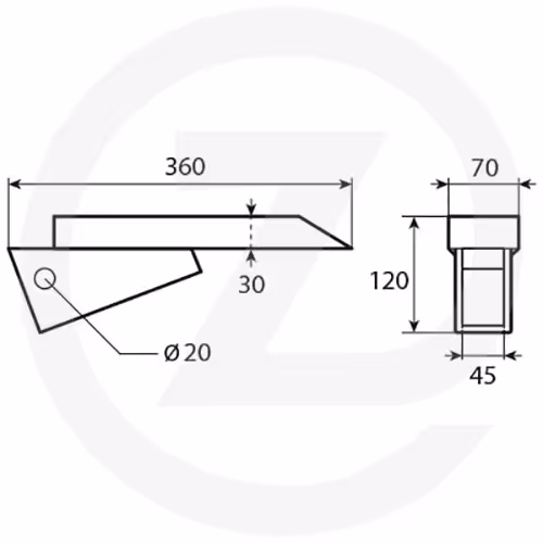 Soc 70 x 30 mm