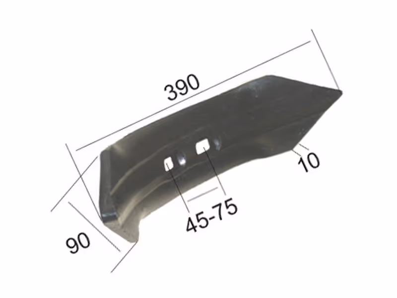 Soc auto-affûtant 390x90x10mm Entre-axe 45/75mm