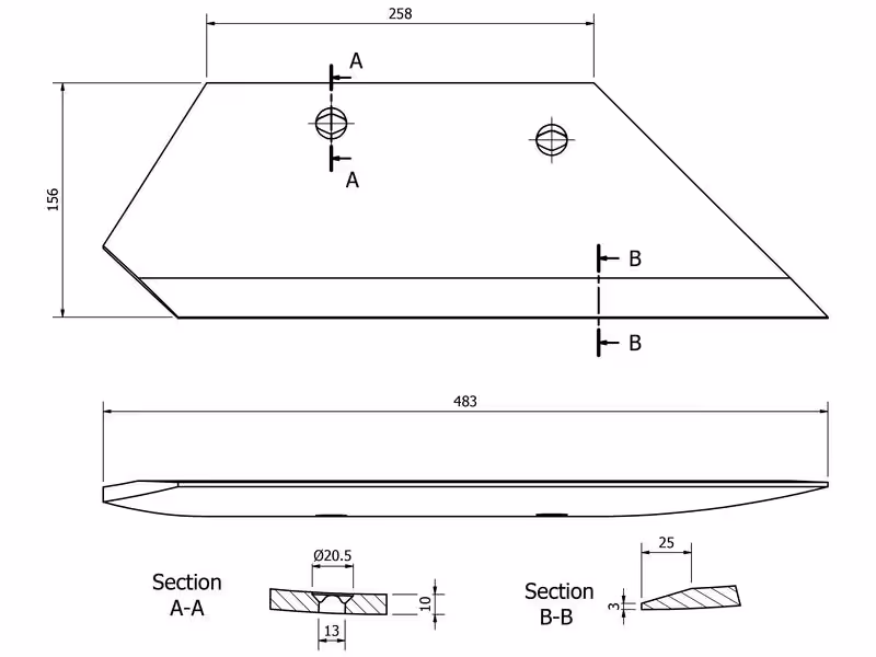 Soc Charrue 14'' - Droit (Fiskars, Overum) - Adaptable - ref 41658538309