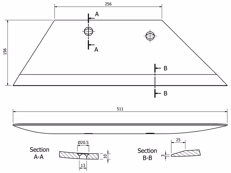 Soc Charrue 16'' - Droit (Fiskars, Overum) - Adaptable - ref 95085384