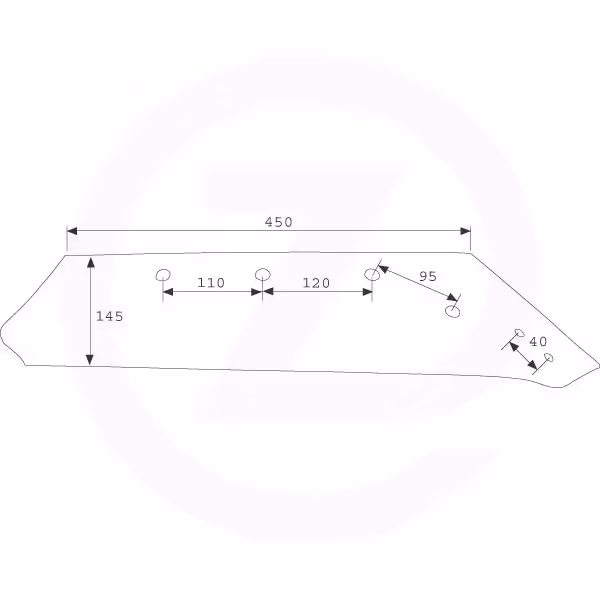 Soc charrue Pöttinger - 73006 - 18 "  - Droit - Adaptable