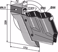 Soc pour semoir Becker métal 059248 Adaptable