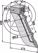 Soc pour semoir Becker métal 237699 - 059712 Adaptable