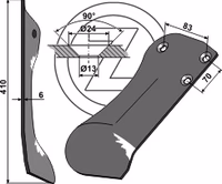 Soc gyrobroyeur Röll Droite 310132 Adaptable