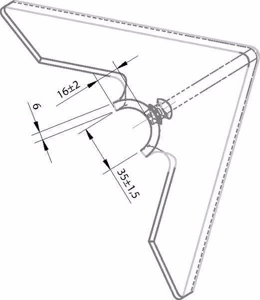 Soc triangulaire 200x6 mm