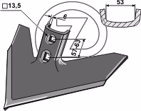 Soc patte d'oie cultivateur Case IH 305x6mm 1547107C1 Adaptable