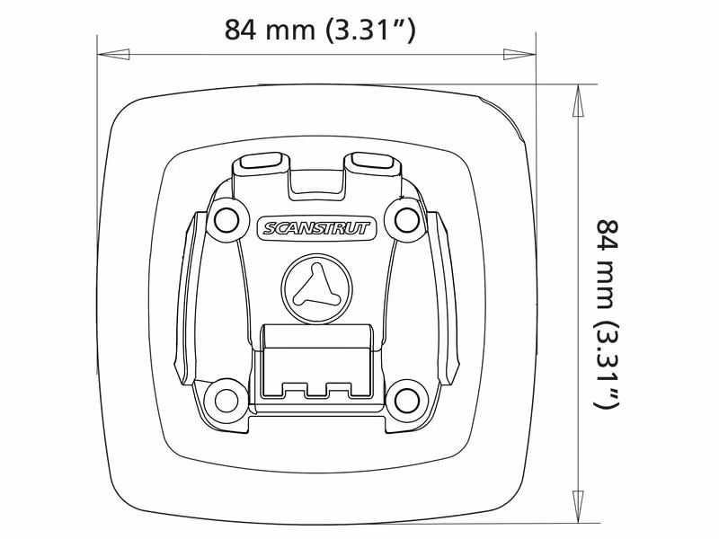 Socle adaptateur ROKK™ Mini adhésif montage à plat - ref RLS-404