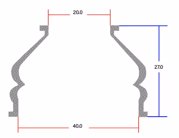 Soufflet pour rotule axiale 20x40 mm
