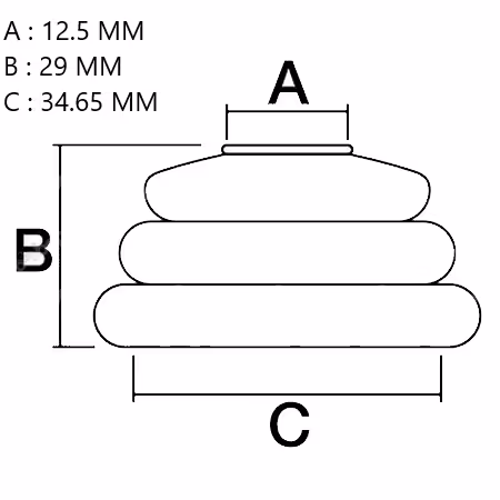 Soufflet rotule 12.5x34.65x29 mm