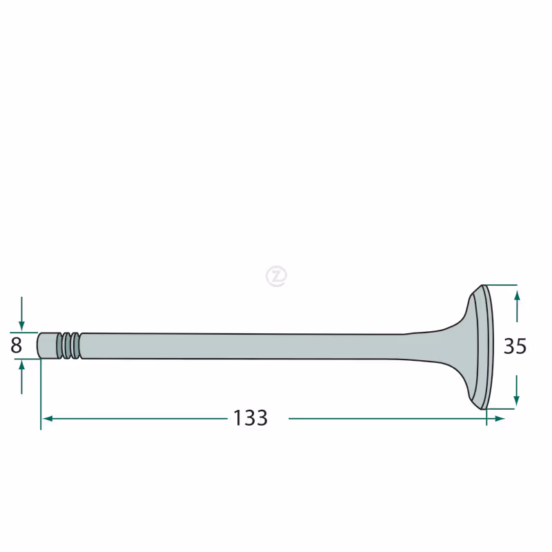 Soupape d'admission  Ø tige 8 mm    Ø assiette 40 mm