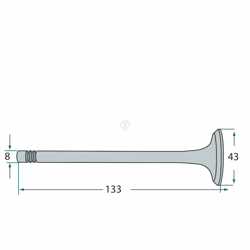 Soupape d'admission  Ø tige 8 mm    Ø assiette 43 mm