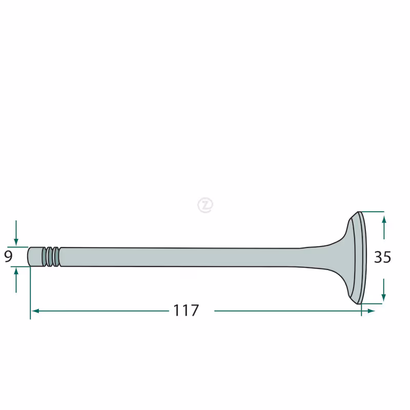 Soupape d'échappement  nouveau modèle, 3 rainures