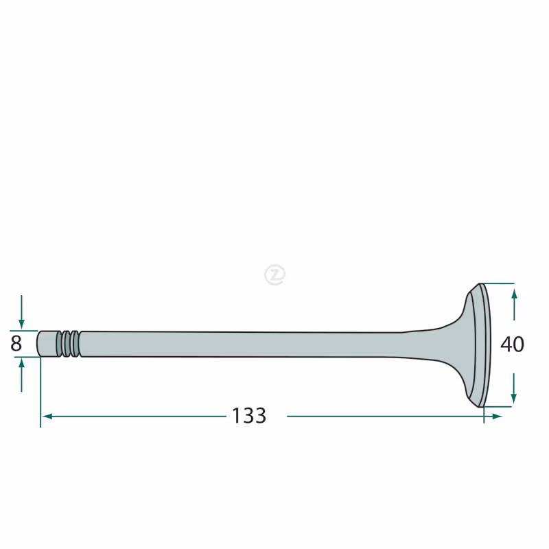 Soupape d'échappement   Ø tige 8 mm    Ø assiette 35 mm