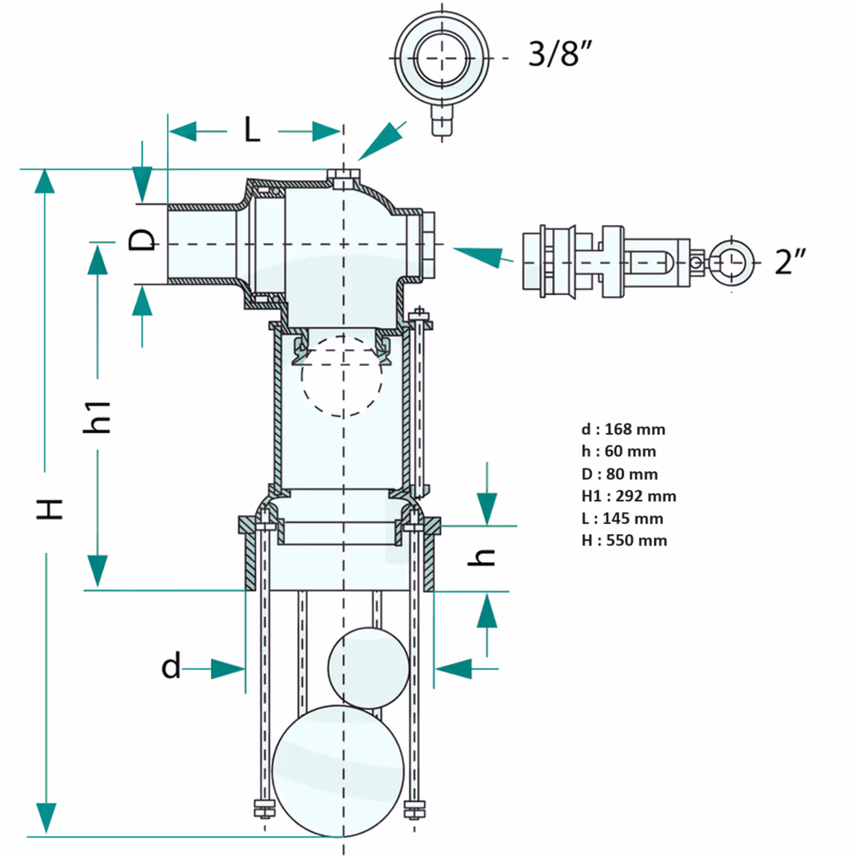 Soupape de décharge raccord Ø 80 mm