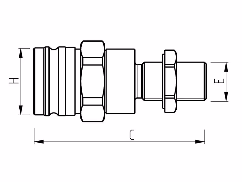 Sparex Accouplements de frein de remorque Mâle 1/2'' BSP Filetage mâle long [passe-cloison]