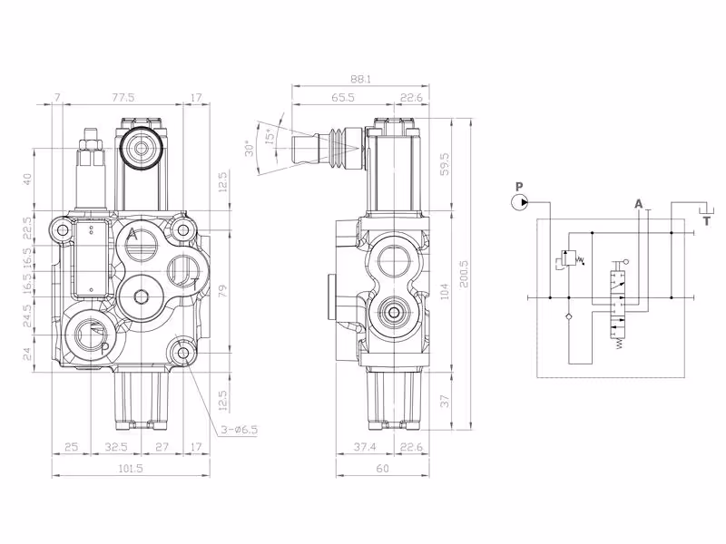 Sparex Distributeur monobloc 1/2'' BSP Ports 1 bk (60 L/mn Débit)
