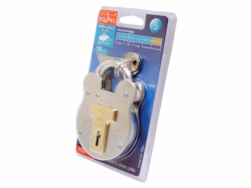 Squire Ancien cadenas anglais - Acier, Largeur du corps: 64mm (Indice de sécurité: 3)
