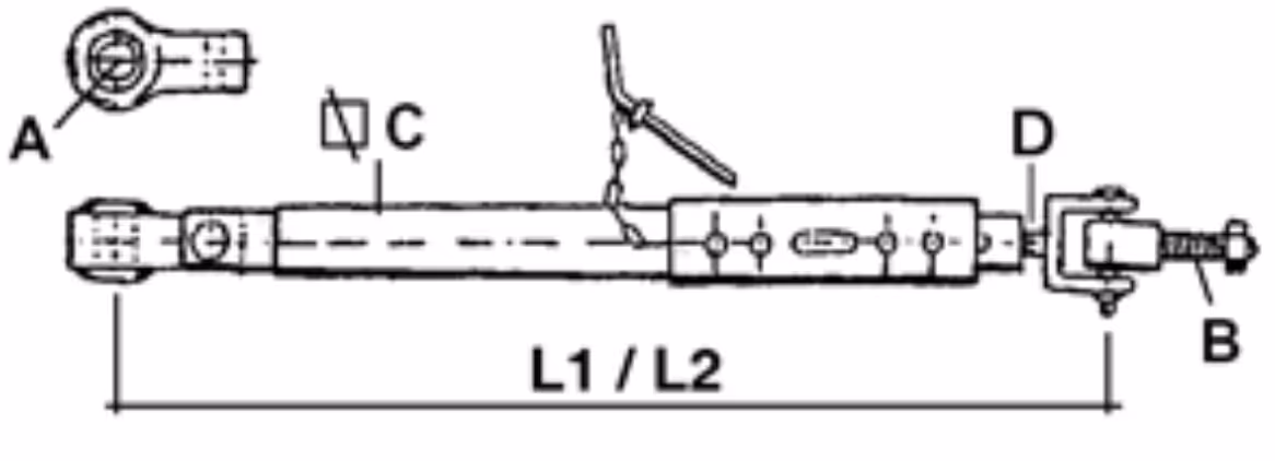 Stabilisateur L440/600 mm Ø19.2 mm