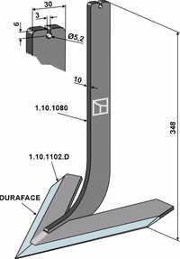 Steketee | Dent avec coeur de bineuse 200mm - DURAFACE
