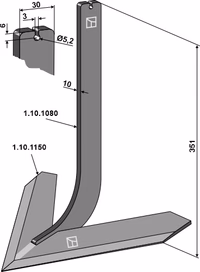 Steketee | Dent avec coeur de bineuse 320mm