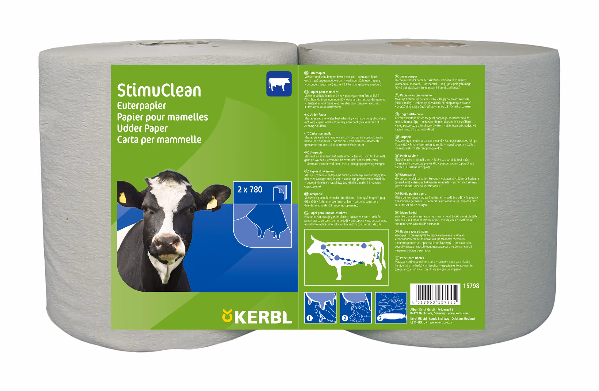 StimuClean essuie-pis gris, 2x780/rouleau
