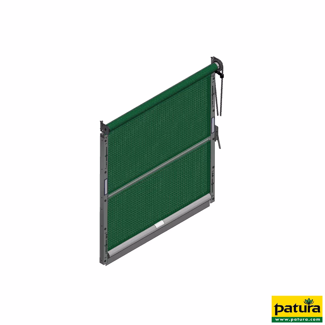 Store rapide PLUS, hauteur 3,10 m largeur 5,00 m, avec rails de guidage et tube central supplémentaire