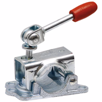 Support de fixation de tube 48 mm Zingué avec poignée rabattable pour remorque bagagère