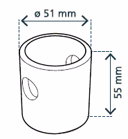 Support Ø51 mm de béquille à souder 