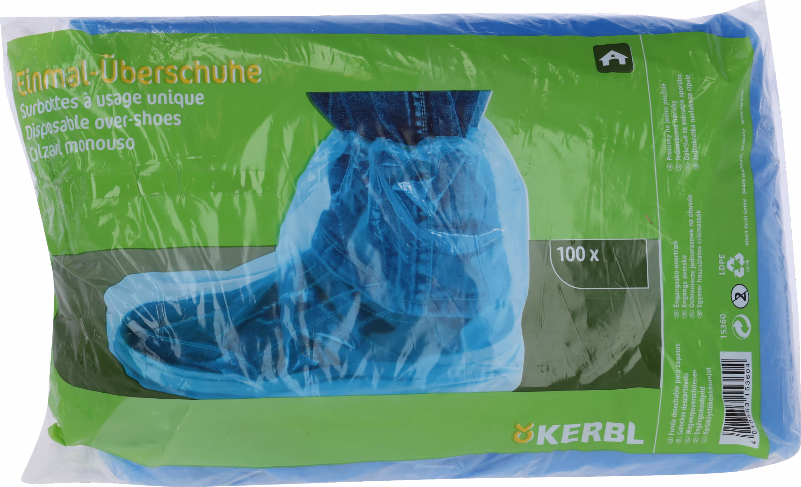 Surbottines jetables bleu transparent, 40x29cm boite de 100
