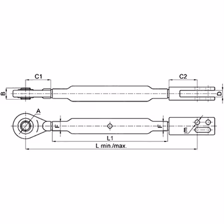 Suspente de relevage L665/960 mm 