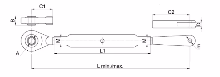 Suspente de Relevage L675/950 mm 25.3 mm
