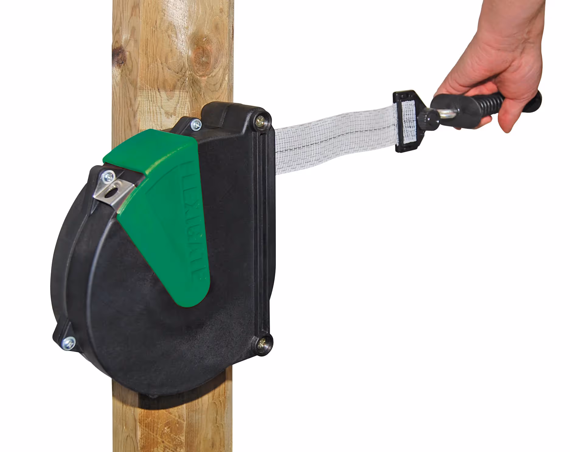 Système de porte ruban 40 mmavec enrouleur 7.50m Flexigate