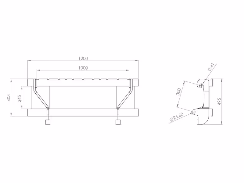 Tablier Euro pour fourches à palette FEM2B Capacité 1500 kgs