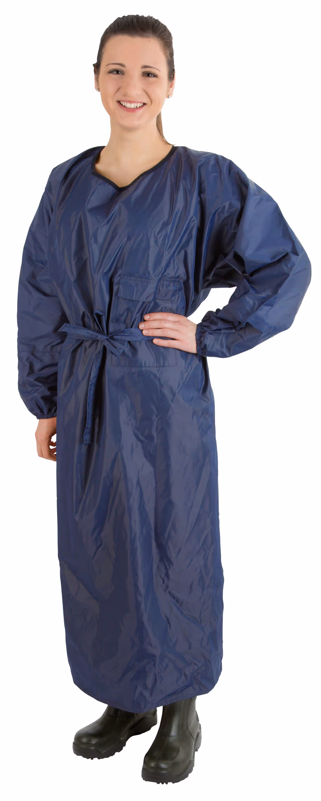 Tablier traite/lavage avec manches, bleu, 125x135cm