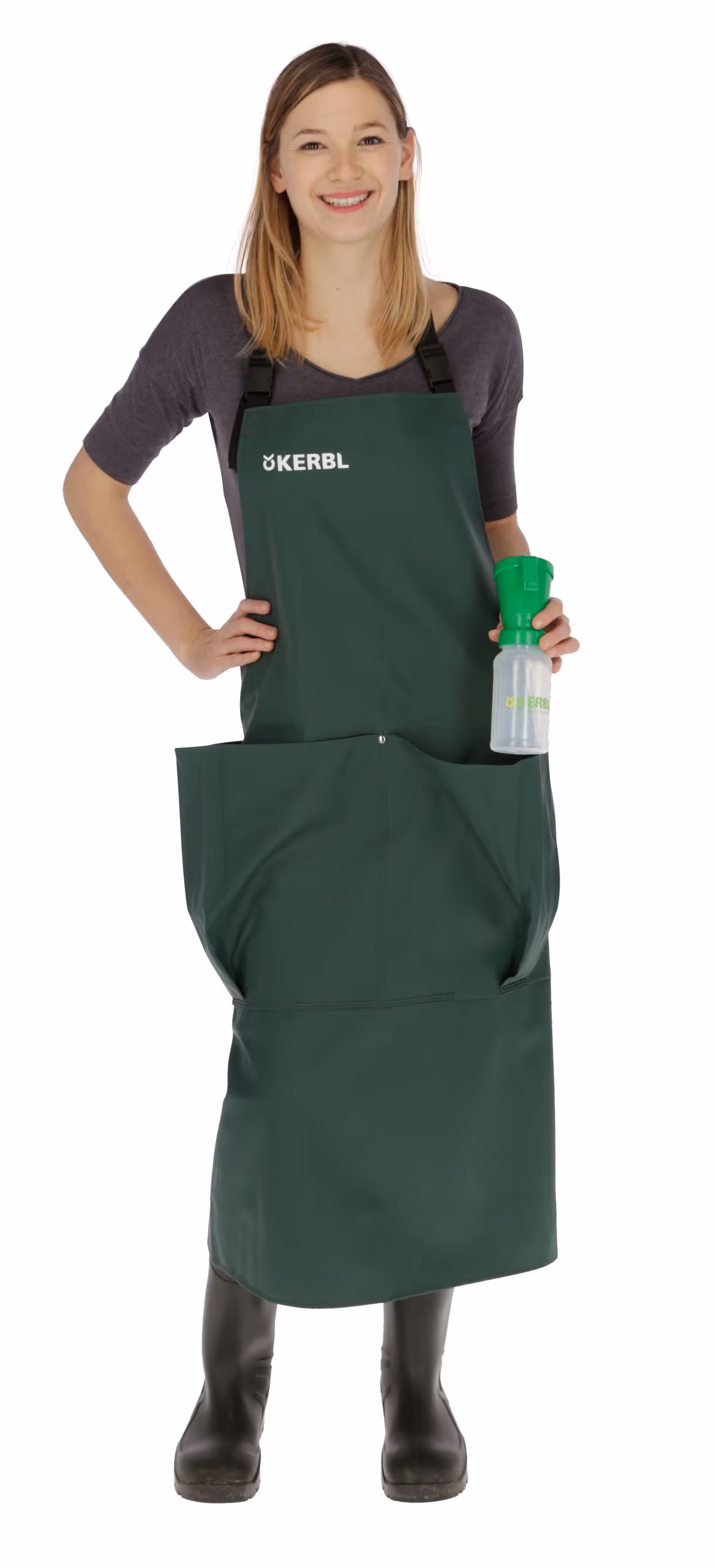 Tablier traite Premium vert, taille L, avec poches
